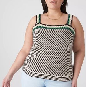 Lane Bryant Women's 22/24 Striped Stitch Sweater Tank